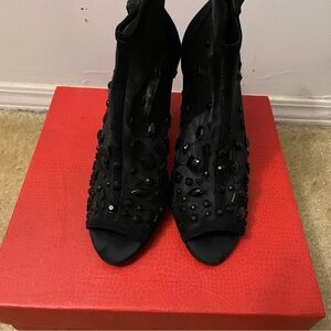Elegant Black Embellished Women's Shoes